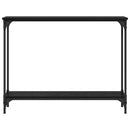 vidaXL Konzolasztal polcokkal Fekete tölgy 102 x 23 x 15,5 cm Faanyag