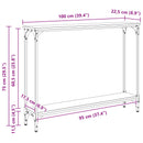 vidaXL Konzolasztal polcokkal Fekete tölgy 100 x 22,5 x 75 cm Faanyag