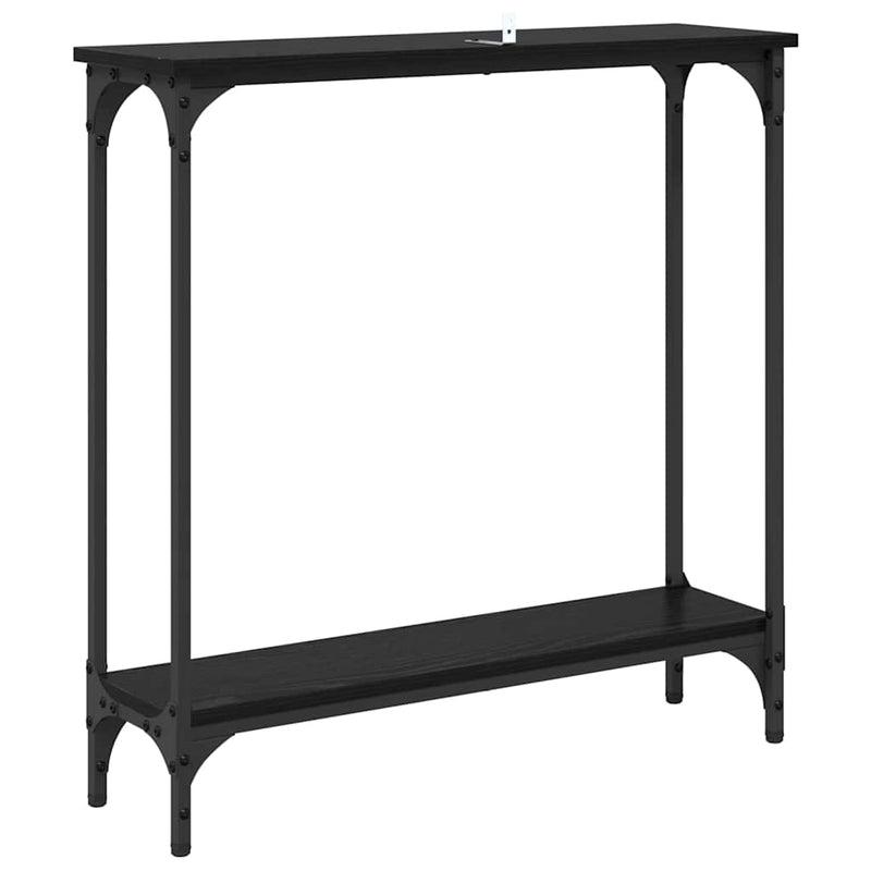 vidaXL Konzolasztal polcokkal Fekete tölgy 75 x 22,5 x 75 cm Faanyag