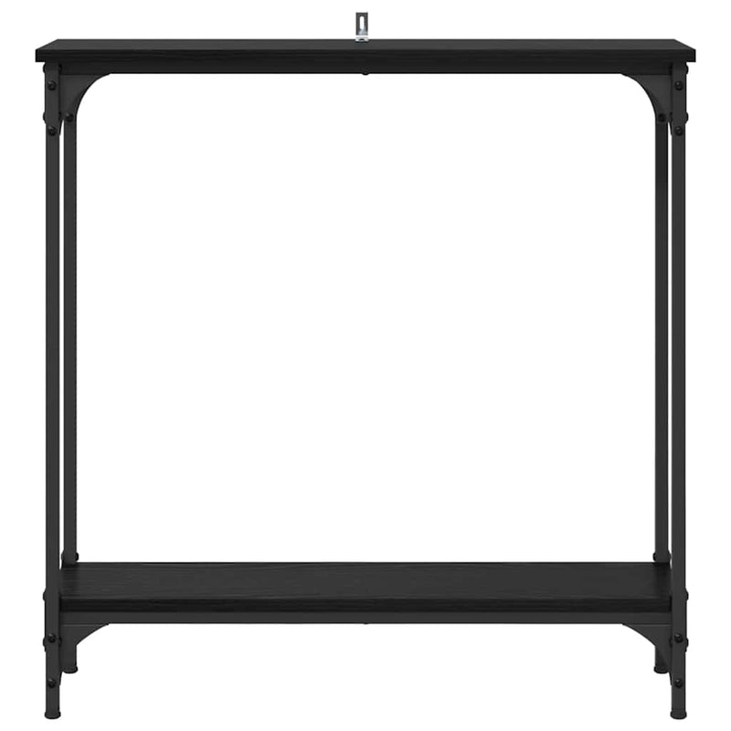 vidaXL Konzolasztal polcokkal Fekete tölgy 75 x 22,5 x 75 cm Faanyag