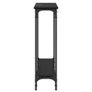 vidaXL Konzolasztal polcokkal Fekete tölgy 75 x 22,5 x 75 cm Faanyag