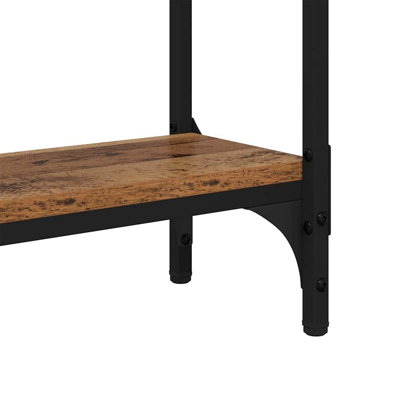 vidaXL Konzolasztal Régi fa 75 x 22.5 x 75 cm Műgyanta fa és Fém