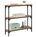 vidaXL Konzolasztal polcokkal Artisan tölgy 75 x 22,5 x 75 cm Faanyag