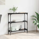 vidaXL Konzolasztal polcokkal Fekete tölgy 75 x 22,5 x 75 cm Faanyag