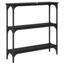 vidaXL Konzolasztal polcokkal Fekete tölgy 75 x 22,5 x 75 cm Faanyag