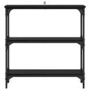 vidaXL Konzolasztal polcokkal Fekete tölgy 75 x 22,5 x 75 cm Faanyag