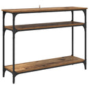 vidaXL Konzolasztal polcokkal Öreg fa 100 x 29 x 75 cm Faanyag