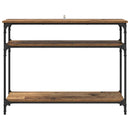 vidaXL Konzolasztal polcokkal Öreg fa 100 x 29 x 75 cm Faanyag