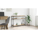 vidaXL Konzolasztal polcokkal Artisan tölgy 100 x 29 x 75 cm Faanyag
