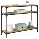 vidaXL Konzolasztal polcokkal Artisan tölgy 100 x 29 x 75 cm Faanyag