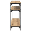 vidaXL Konzolasztal polcokkal Artisan tölgy 100 x 29 x 75 cm Faanyag