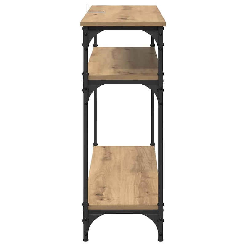 vidaXL Konzolasztal polcokkal Artisan tölgy 100 x 29 x 75 cm Faanyag