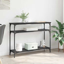 vidaXL Konzolasztal polcokkal Fekete tölgy 100 x 29 x 75 cm Faanyag