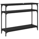 vidaXL Konzolasztal Fekete tölgy 100 x 29 x 75 cm Szerelt Fa