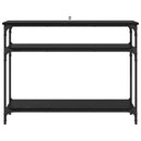 vidaXL Konzolasztal polcokkal Fekete tölgy 100 x 29 x 75 cm Faanyag