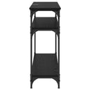 vidaXL Konzolasztal Fekete tölgy 100 x 29 x 75 cm Szerelt Fa