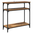 vidaXL Konzolasztal polcokkal Öreg fa 75 x 29 x 75 cm Faanyag