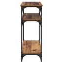 vidaXL Konzolasztal polcokkal Öreg fa 75 x 29 x 75 cm Faanyag