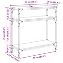 vidaXL Konzolasztal polcokkal Öreg fa 75 x 29 x 75 cm Faanyag