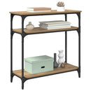 vidaXL Konzolasztal polcokkal Artisan tölgy 75 x 29 x 75 cm Faanyag