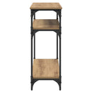 vidaXL Konzolasztal polcokkal Artisan tölgy 75 x 29 x 75 cm Faanyag