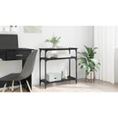 vidaXL Konzolasztal polcokkal Fekete tölgy 75 x 29 x 75 cm Faanyag