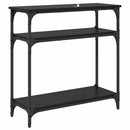vidaXL Konzolasztal polcokkal Fekete tölgy 75 x 29 x 75 cm Faanyag