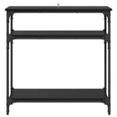 vidaXL Konzolasztal Fekete tölgy 75 x 29 x 75 cm Szerelt Fa