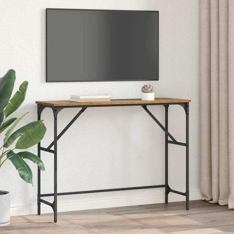 vidaXL Konzolasztal Öreg fa 100 x 32 x 75 cm Faanyag