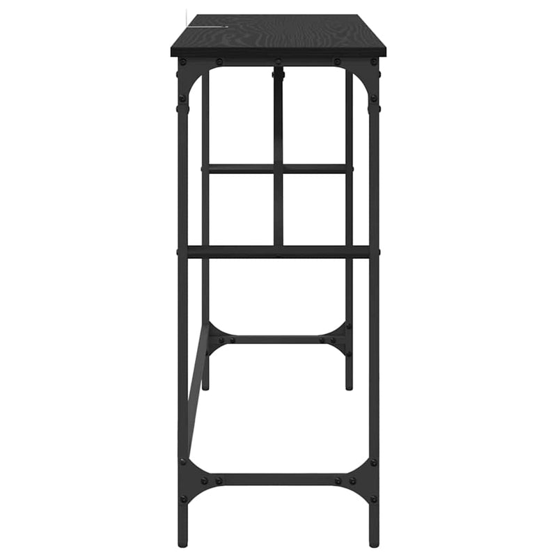 vidaXL Konzolasztal Fekete tölgy 100 x 32 x 75 cm Faanyag