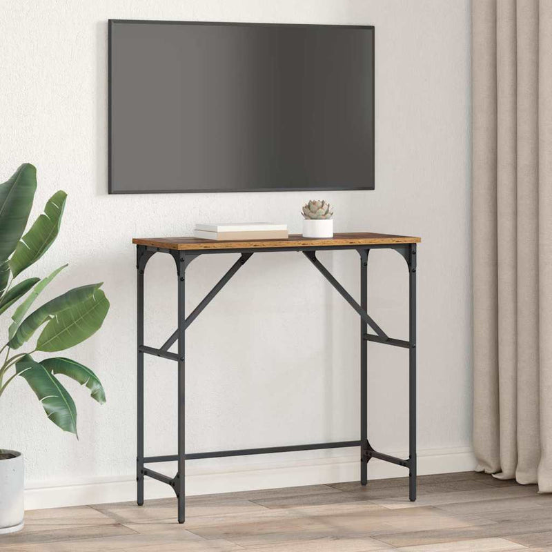 vidaXL Konzolasztal Öreg fa 75 x 32 x 75 cm Faanyag