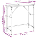 vidaXL Konzolasztal Öreg fa 75 x 32 x 75 cm Faanyag