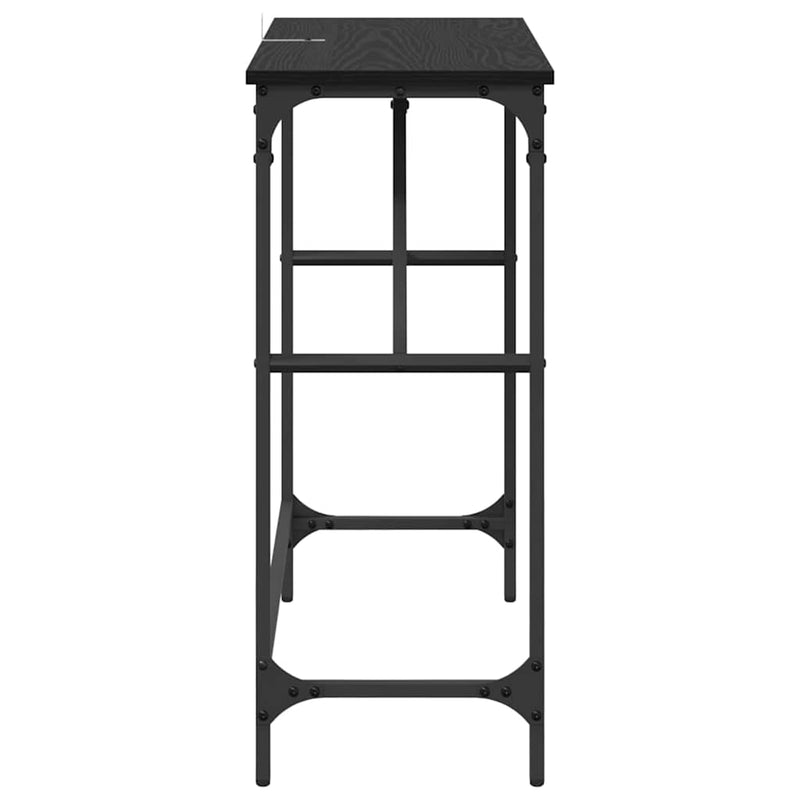 vidaXL Konzolasztal Fekete tölgy 75 x 32 x 75 cm Faanyag