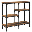 vidaXL Konzolasztal polcokkal Öreg fa 80 x 29 x 75 cm Faanyag