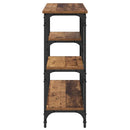 vidaXL Konzolasztal polcokkal Öreg fa 80 x 29 x 75 cm Faanyag