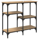 vidaXL Konzolasztal polcokkal Artisan tölgy 80 x 29 x 75 cm Faanyag