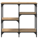 vidaXL Konzolasztal polcokkal Artisan tölgy 80 x 29 x 75 cm Faanyag
