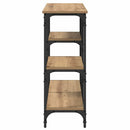 vidaXL Konzolasztal polcokkal Artisan tölgy 80 x 29 x 75 cm Faanyag