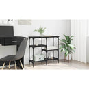 vidaXL Konzolasztal polcokkal Fekete tölgy 80 x 29 x 75 cm Faanyag