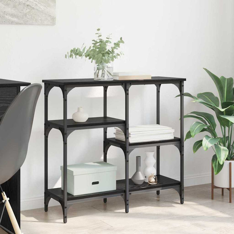 vidaXL polcokkal tárolóval Musta tammi 80 x 29 x 75 cm Faanyag