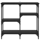 vidaXL Konzolasztal Fekete tölgy 80 x 29 x 75 cm Szerelt Fa