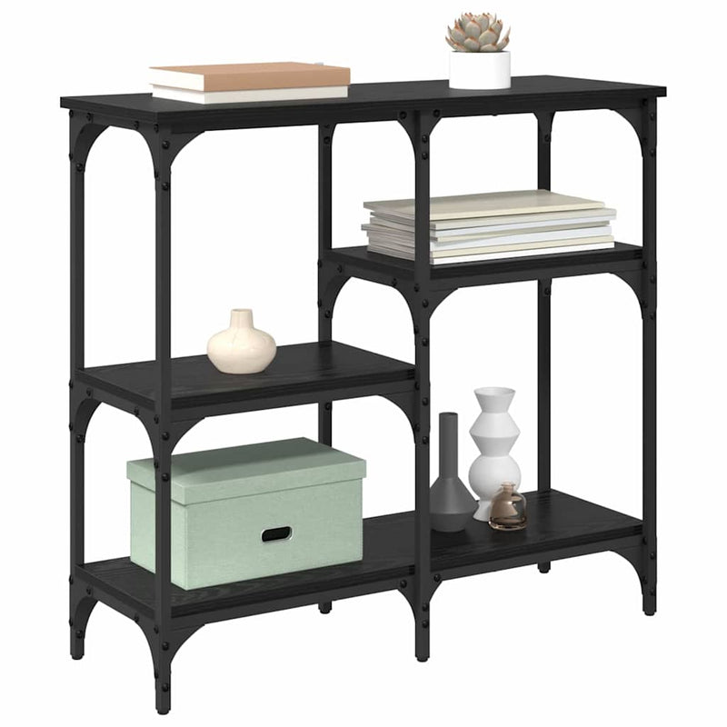 vidaXL polcokkal tárolóval Musta tammi 80 x 29 x 75 cm Faanyag