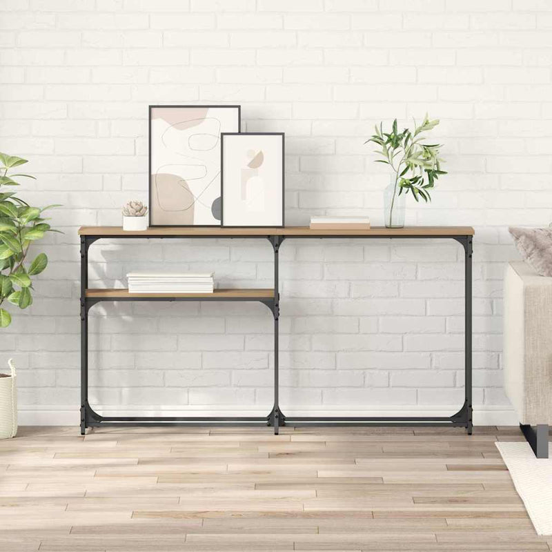 vidaXL Konzolasztal Artisan tölgy 145 x 22,5 x 75 cm Faanyag