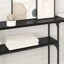 vidaXL Konzolasztal Fekete tölgy 146 x 22,5 x 75 cm Faanyag