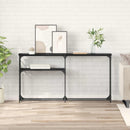 vidaXL Konzolasztal Fekete tölgy 146 x 22,5 x 75 cm Szerelt Fa