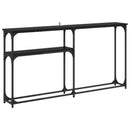 vidaXL Konzolasztal Fekete tölgy 146 x 22,5 x 75 cm Szerelt Fa