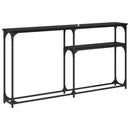 vidaXL Konzolasztal Fekete tölgy 146 x 22,5 x 75 cm Faanyag
