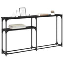 vidaXL Konzolasztal Fekete tölgy 146 x 22,5 x 75 cm Szerelt Fa