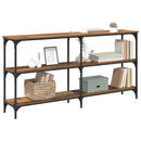 vidaXL Konzolasztal Öreg fa 150 x 29 x 75 cm Mérnöki fa és fém