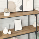 vidaXL Konzolasztal Artisan tölgy 150 x 29 x 75 cm Mérnöki fa és fém